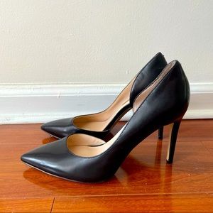 Inc Pointed Toe Stiletto Pumps, Black Leather